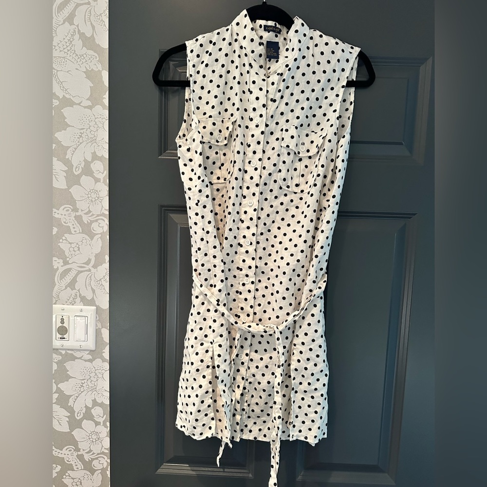 Ecologies Med Linen Polka Dot Tunic